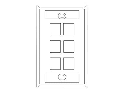 Ortronics TechChoice - Faceplate - flush mountable - fog white - 1-gang - 6 ports KSFP6