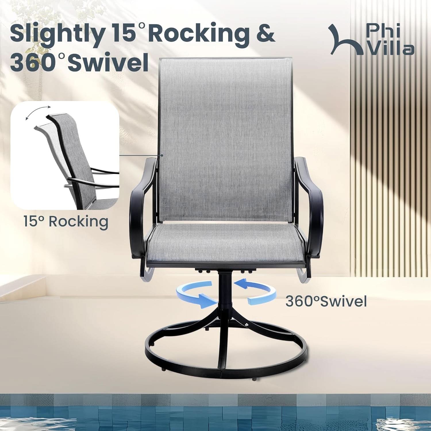 Outdoor Dining Set 9 With Square Table And 8 Swivel Chairs