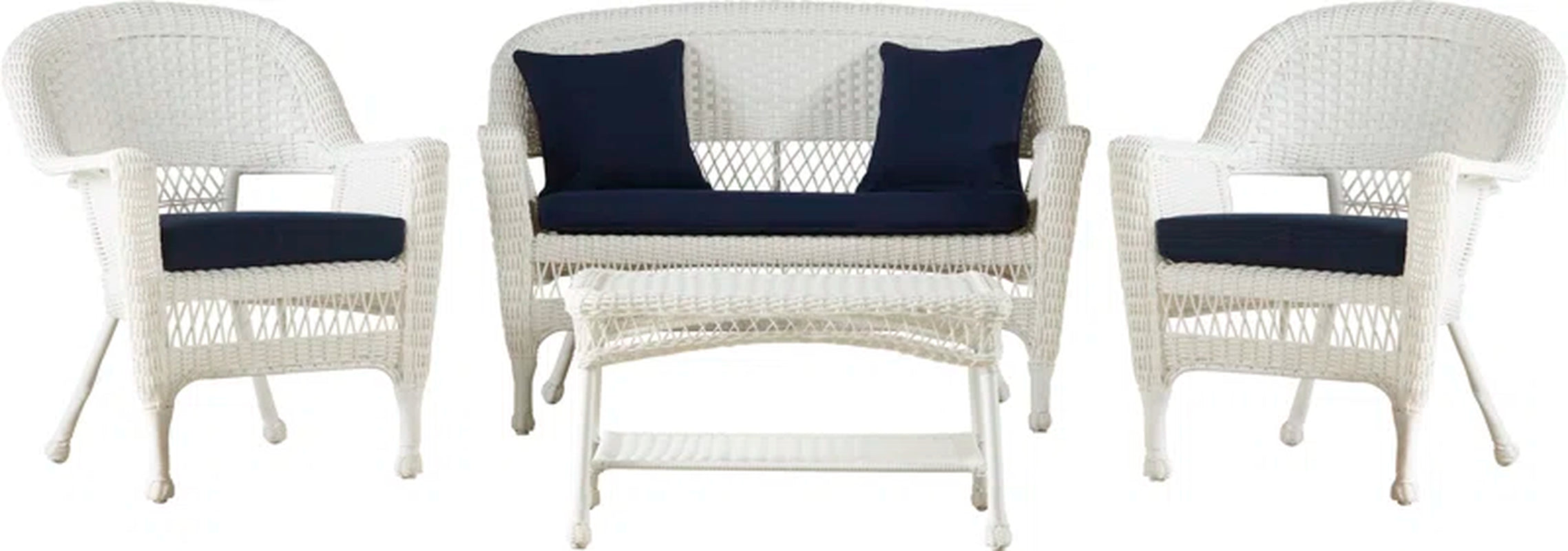 Outdoor Four Person Patio Conversation Set With Cushions