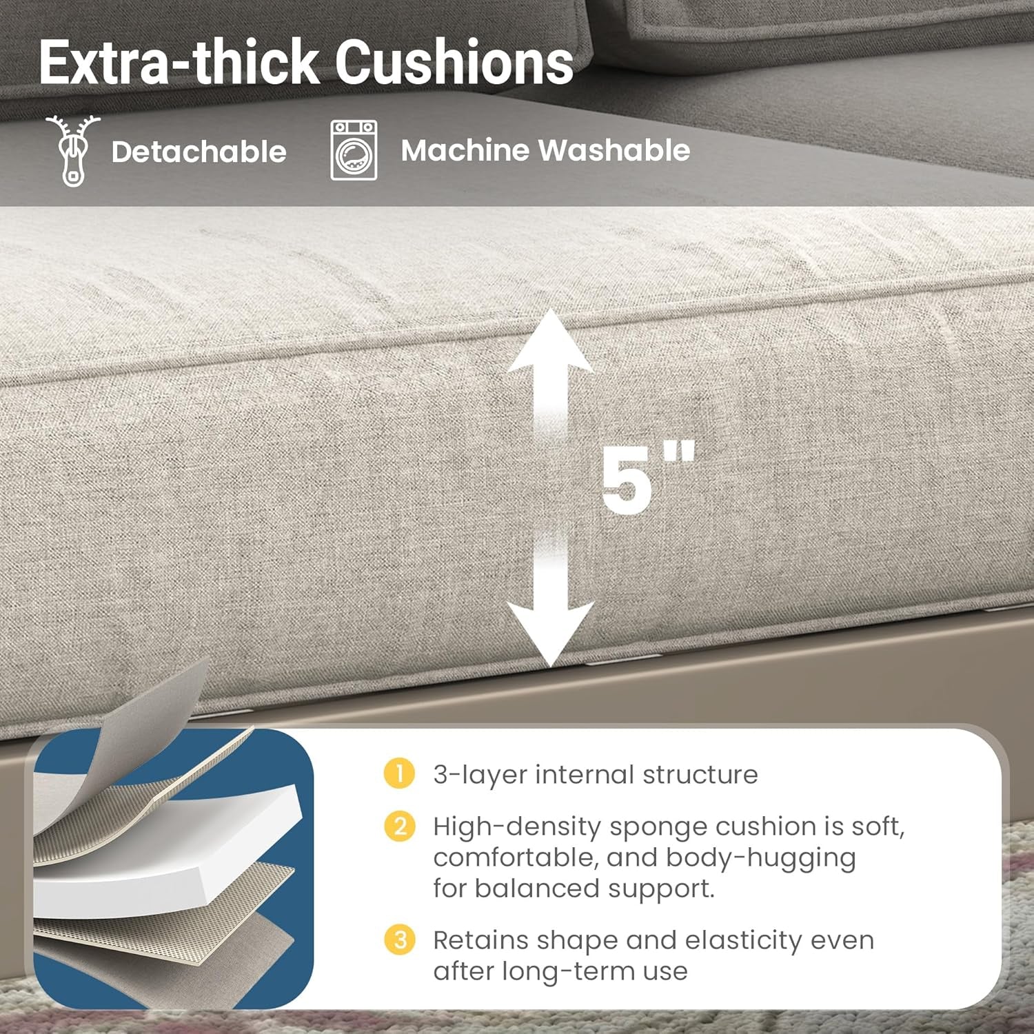 Outdoor Patio Furniture Set with Upgraded Cushions