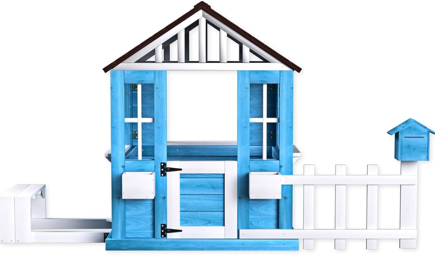 Outdoor Premium Solid Wood Playhouse For Kids With Bench