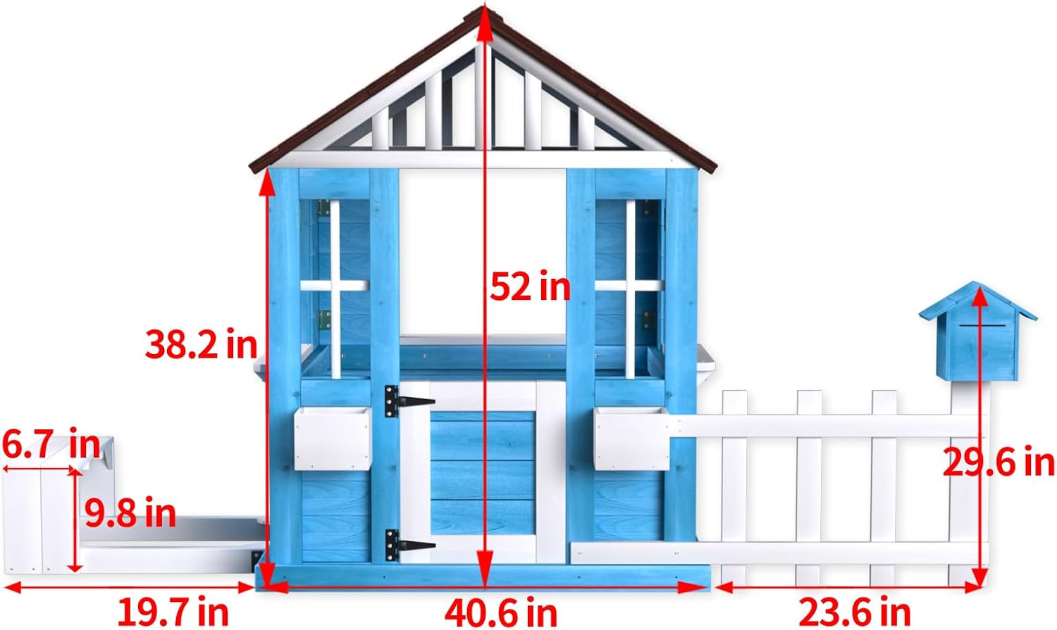 Outdoor Premium Solid Wood Playhouse For Kids With Bench