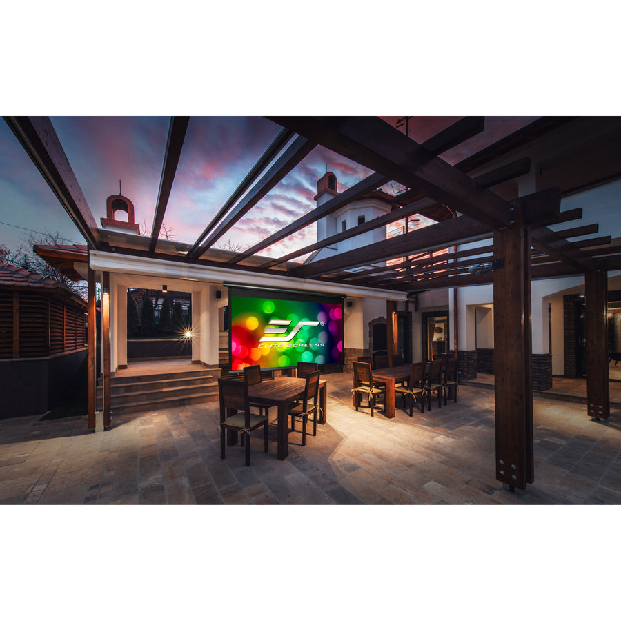 Outdoor Projector Screen 120 Inch Manual Water Resistant Elite OMS120HM Yard Master | TecISoft