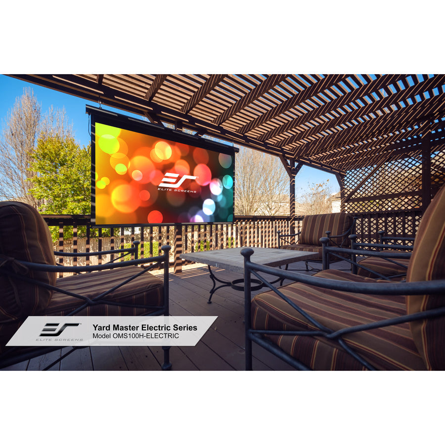 Outdoor Projector Screen Electric Motorized 100-Inch - Yard Master Electric MaxWhite IP33 | Tecisoft OMS100H-ELECTRIC