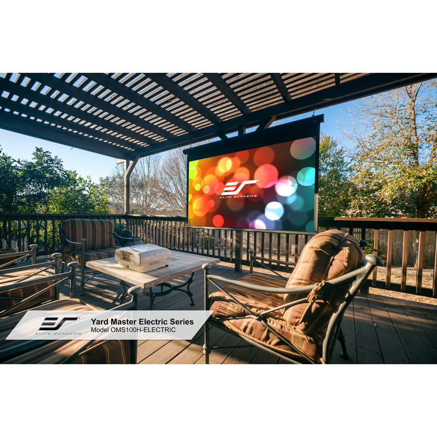 Outdoor Projector Screen Electric Motorized 100-Inch - Yard Master Electric MaxWhite IP33 | Tecisoft OMS100H-ELECTRIC