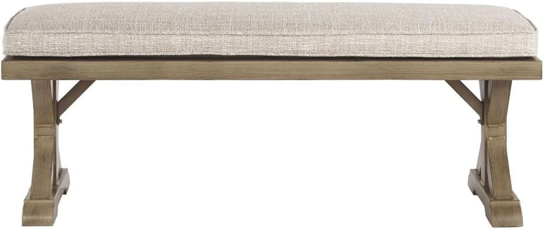Outdoor Upholstered Dining Bench with All-Weather Foam