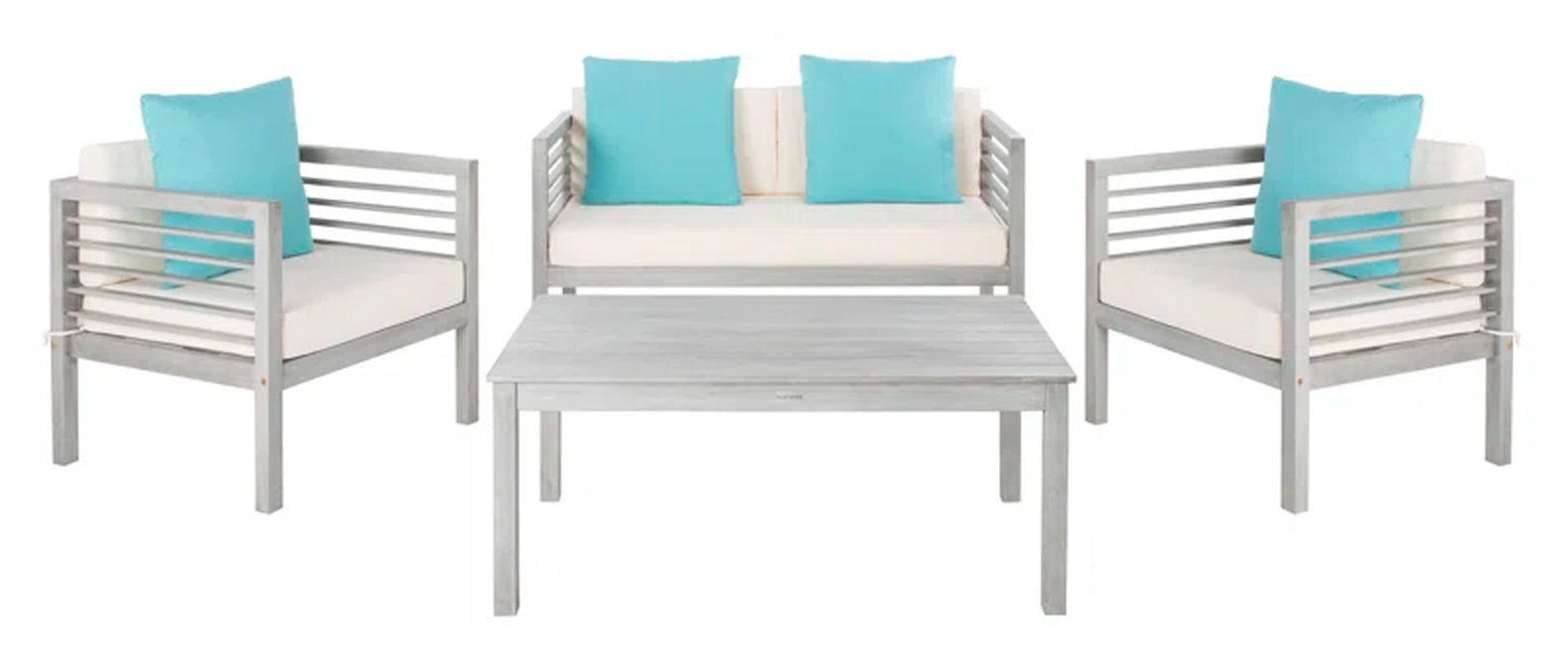 Outdoor Weatherproof 4 Piece Patio Sofa Set With Cushions
