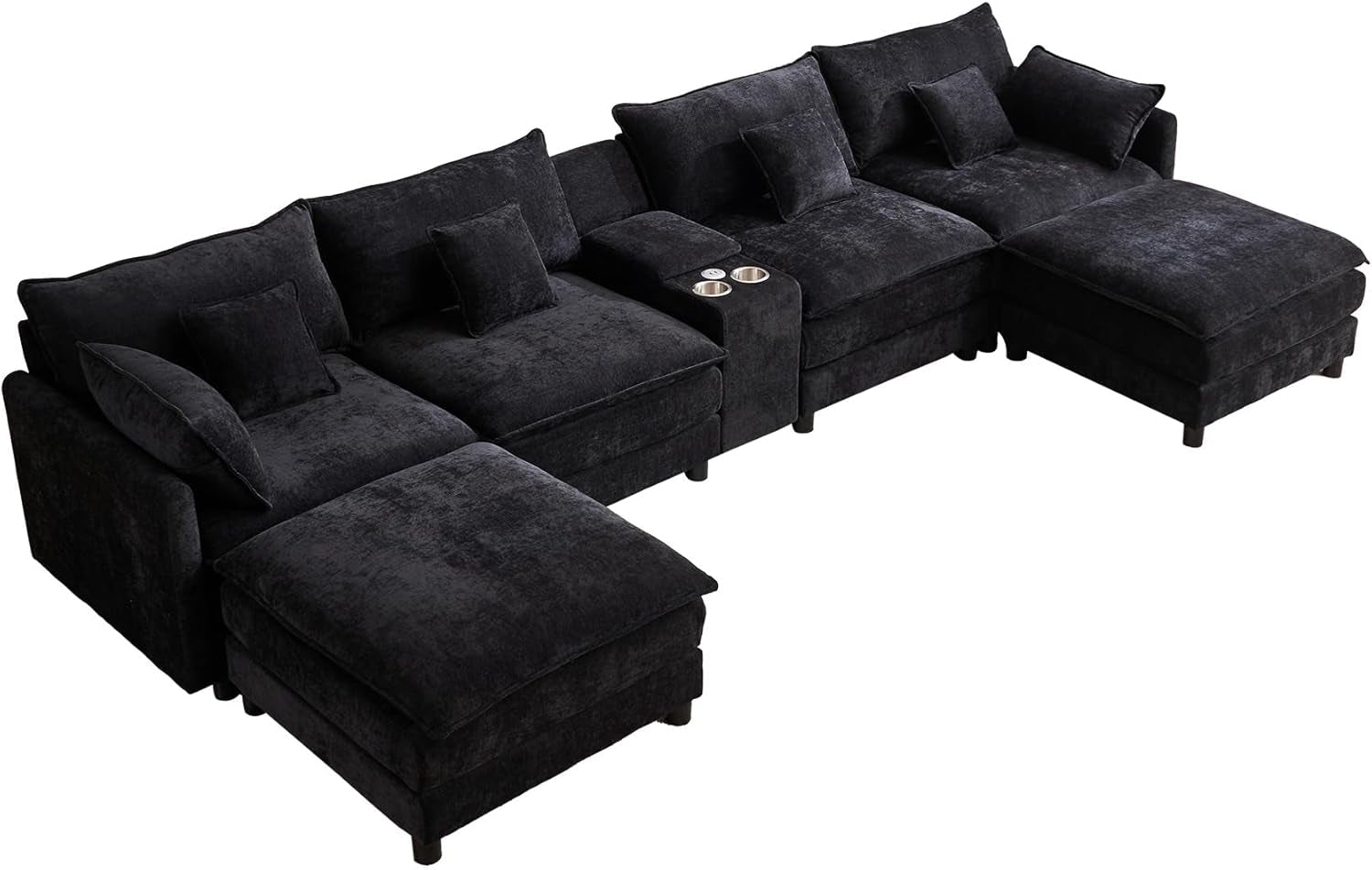 Oversized U Shape Cloud Sectional Sofa with Ottoman