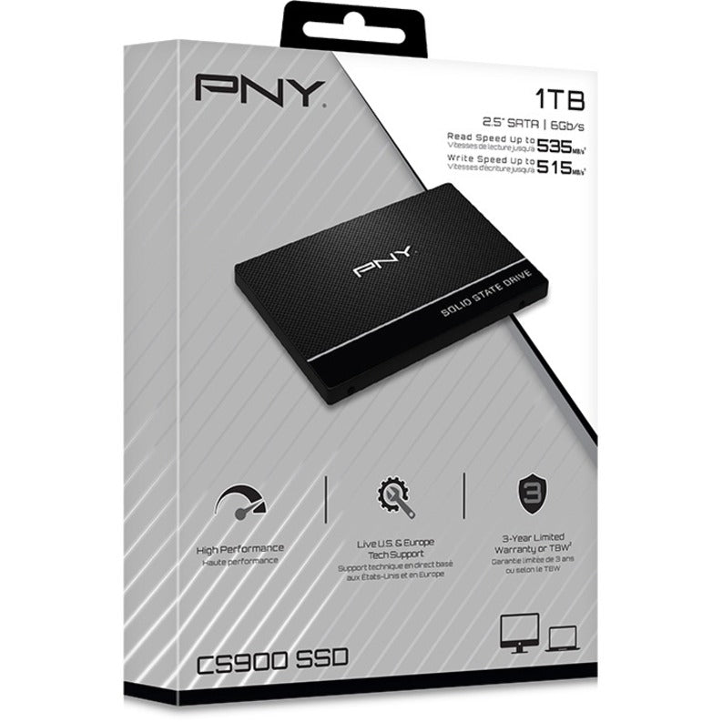 PNY CS900 1 TB Solid State Drive - 2.5 Internal - SATA (SATA/600)" SSD7CS900-1TB-RB