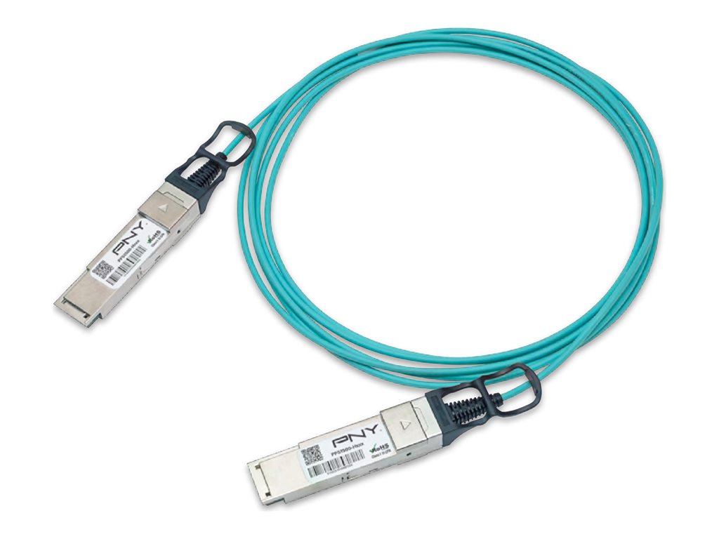 PNY NVIDIA Compatible - 200GBase-AOC InfiniBand cable - QSFP56 to QSFP56 - 15 m - fiber optic - OM3 - Active Optical Cable (AOC) PFS1S50-H015V