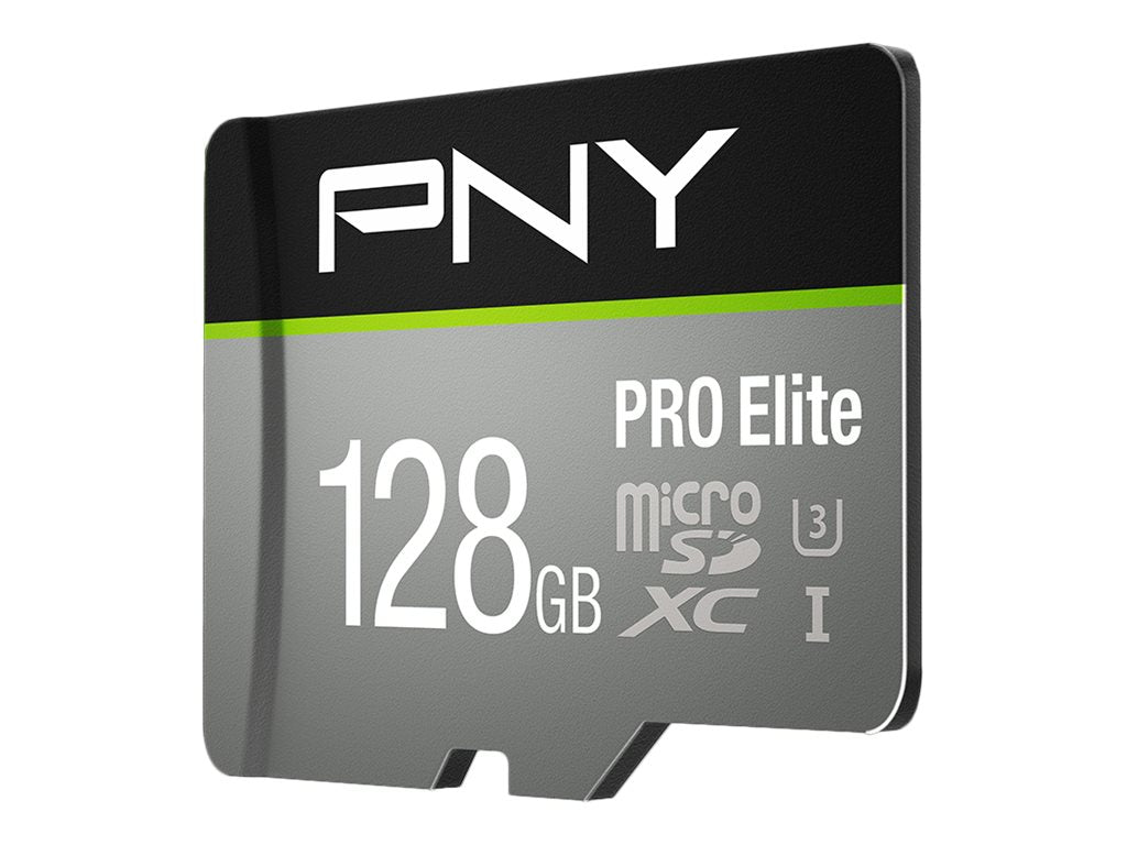 PNY PRO Elite - Flash memory card - 128 GB - UHS-I U3 / Class10 - microSDXC UHS-I P-SDUX128U395PRO-GE