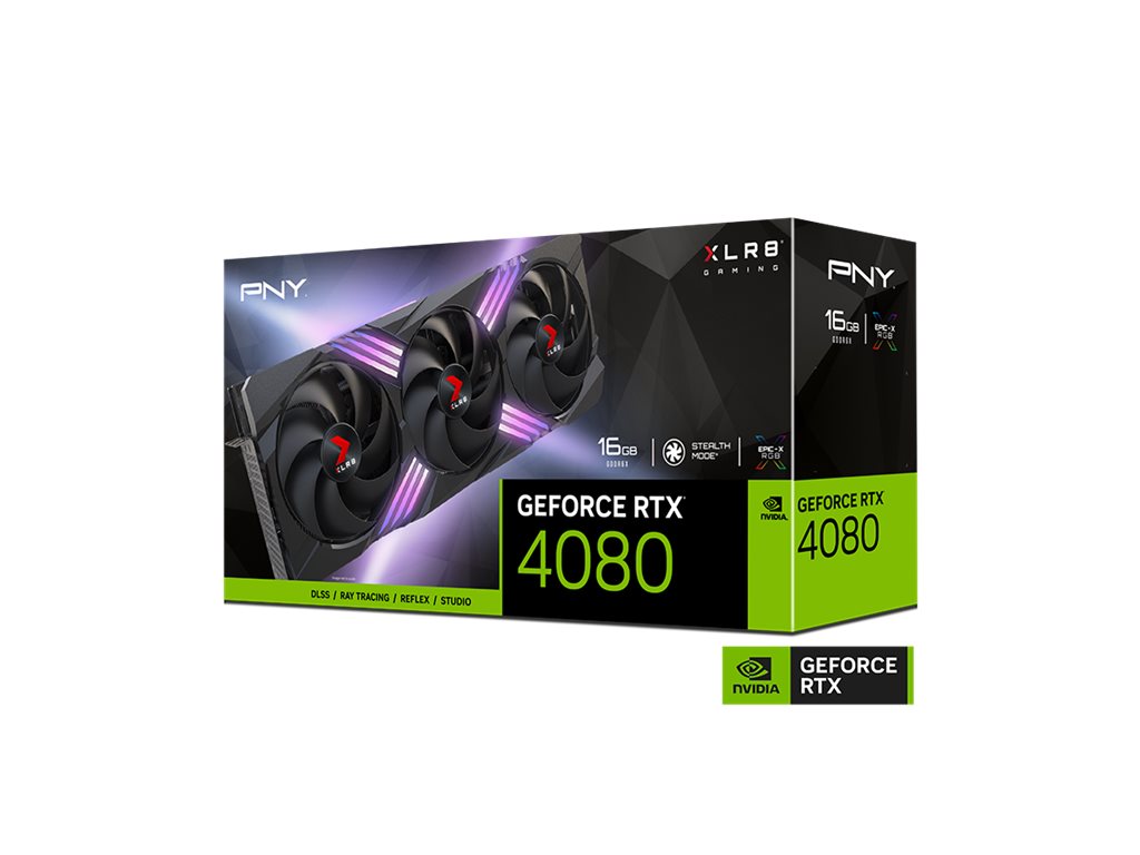 PNY XLR8 GeForce RTX 4080 OC Gaming Verto TF - Graphics card - GeForce RTX 4080 - 16 GB GDDR6X - PCIe 4.0 x16 - 3 x DisplayPort, VCG408016TFXXPB1-O