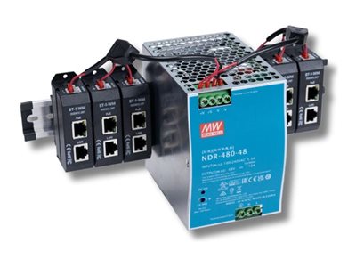 POE Texas BT-6-48V480W - PoE injector + power adapter (DIN rail mountable / wall) - AC 120-240 V - 480 Watt - output connectors: