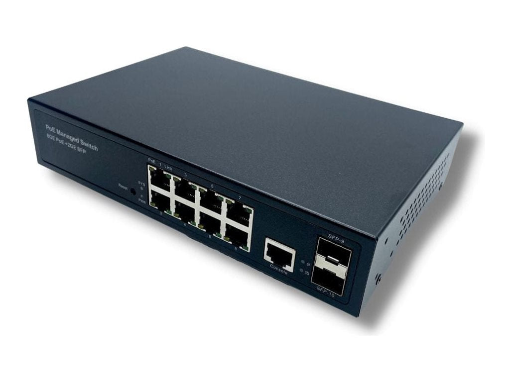 POE Texas - Switch - managed - 8 x 10/100/1000 (PoE+) + 2 x 10/100/1000/SFP (uplink) - desktop - PoE+ (150 W) GATS-M-TS8200-8P-2FM