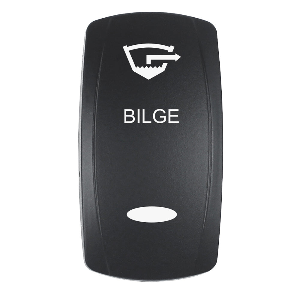 Pacer Actuator - 'BILGE' f/V Series Contura Switches - Black - Laser Etched (Top/Bottom