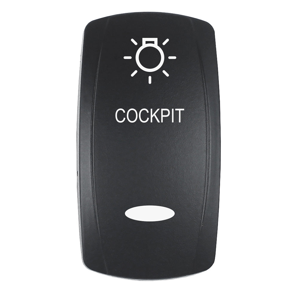 Pacer Actuator - 'COCKPIT' f/V Series Contura Switches - Black - Laser Etched (Top/Bottom