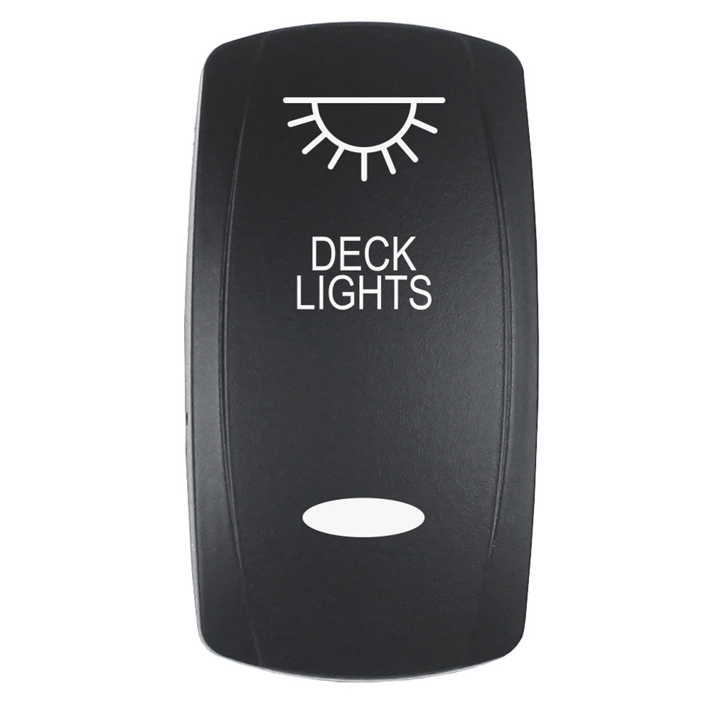 Pacer Actuator - 'DECK LIGHTS' f/V Series Contura Switches - Black - Laser Etched