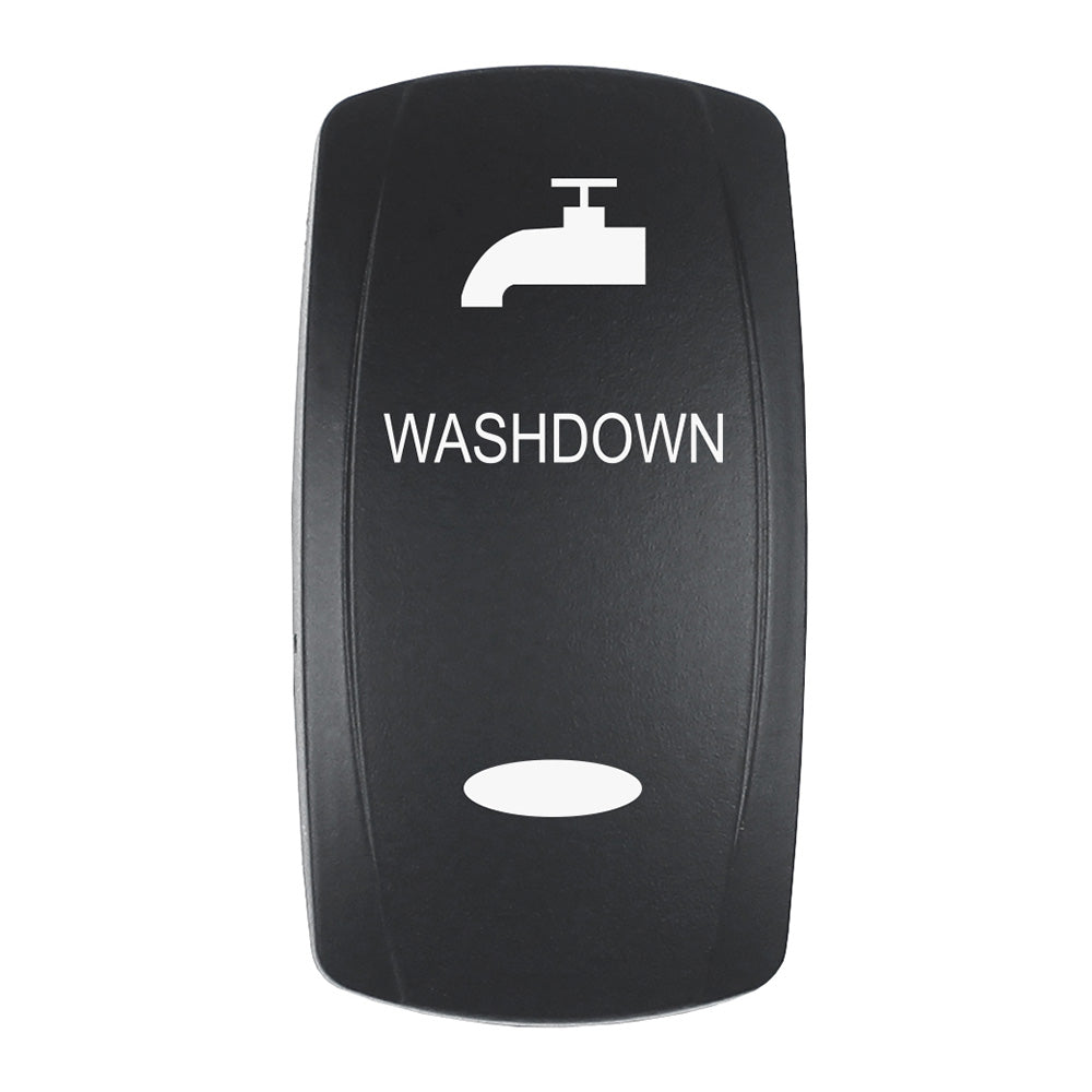 Pacer Actuator - 'WASHDOWN' f/V Series Contura Switches - Black - Laser Etched (Top/Bottom