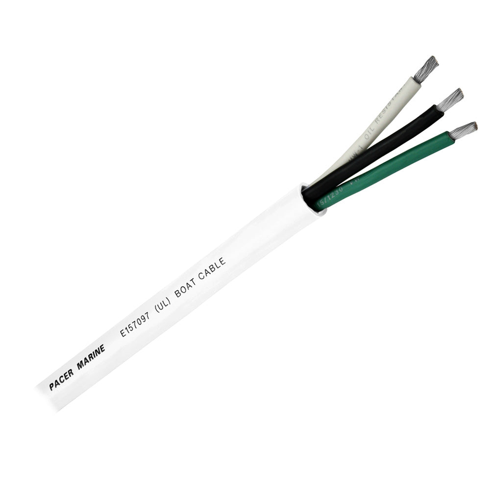 Pacer Round 3 Conductor Cable - 500' - 14/3 AWG - Black, Green &amp; White