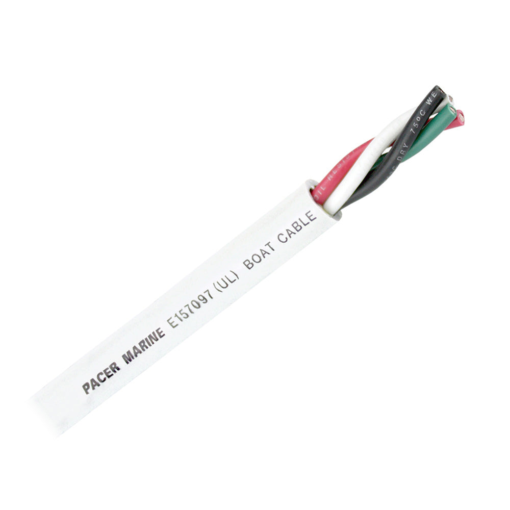 Pacer Round 4 Conductor Cable - 500' - 14/4 AWG - Black, Green, Red &amp; White