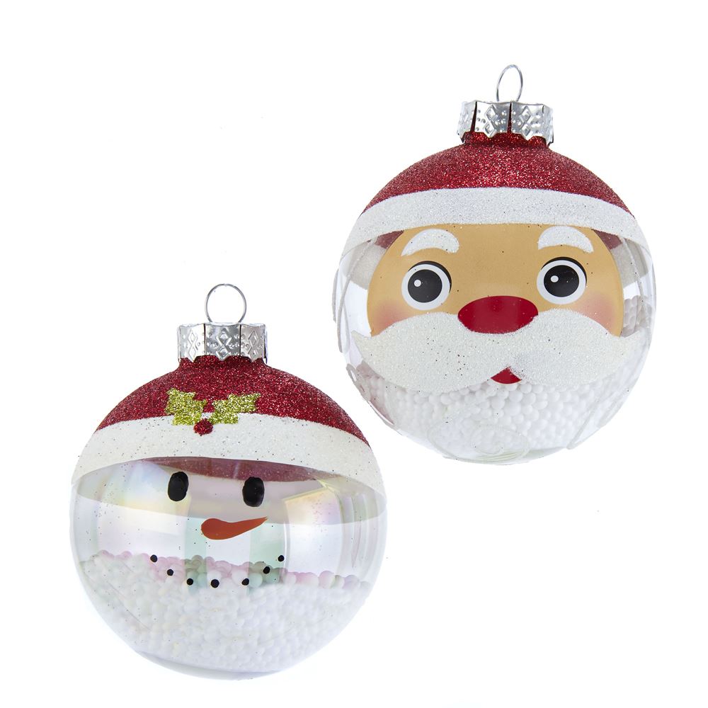 Painted Glass 80mm Ball ornament 6 piece Set