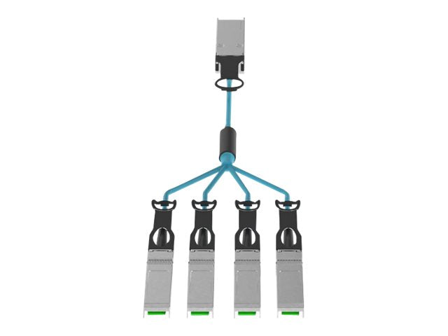 Panduit - 100GBase-SR4 breakout cable - QSFP28 to SFP28 - 30 m - 0.1 in - fiber optic - OM4 - Active Optical Cable (AOC) - aqua AZ83NQ2S2AQM030