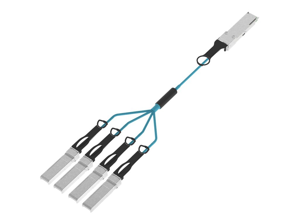Panduit - 100GBase-SR4 breakout cable - QSFP28 to SFP28 - 7 m - 0.1 in - fiber optic - OM4 - Active Optical Cable (AOC) - aqua AZ83NQ2S2AQM007