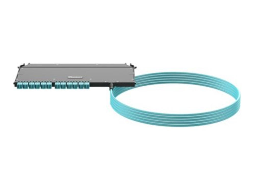 Panduit FlexCore - Pre-terminated fiber optic cassette with pigtail - indoor - 250 ft - LC MM X 24 - black FZUYPXRNNONF250
