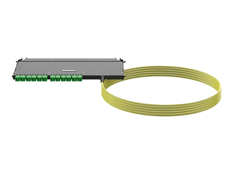 Panduit FlexCore - Pre-terminated fiber optic cassette with pigtail - indoor - 328 ft - LC/APC SM X 24 - black F9UYBZRNNSNM100