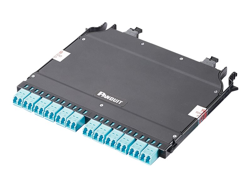 Panduit HD Flex - Fiber optic cassette - aqua - 12 ports - for P/N: FYZTP77Y005F015, FZ2ERLNLNSNM001, FZ2ERLNLNSNM002 FHCZA-24-10U