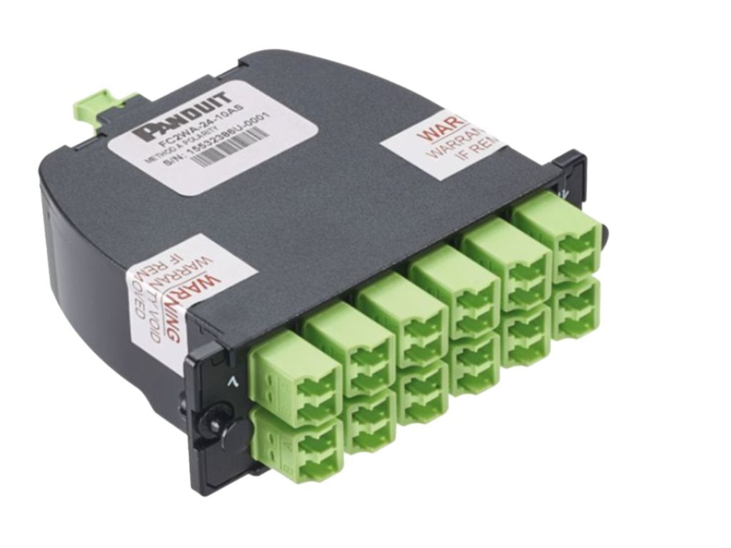 Panduit Opticom - Fiber optic cassette - method B1, ultra IL - lime green - 1U FC2WA-12-10B1