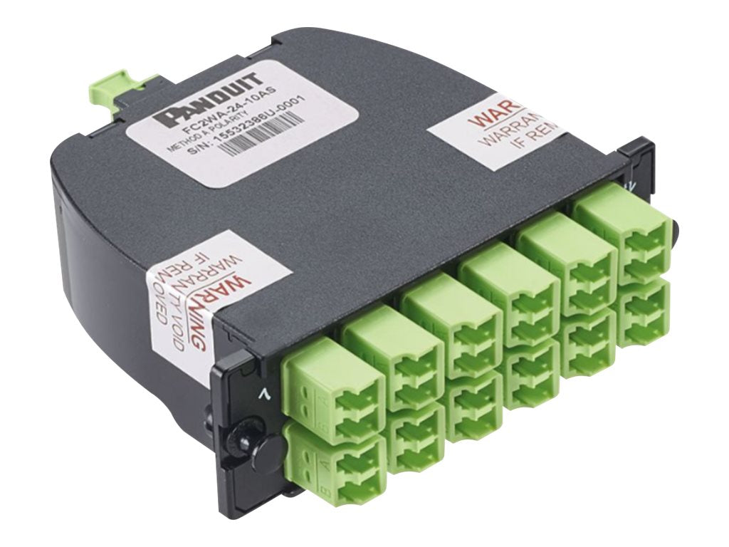 Panduit Opticom QuickNet - Fiber optic cassette - lime green - 12 ports FC2WA-12-10AF