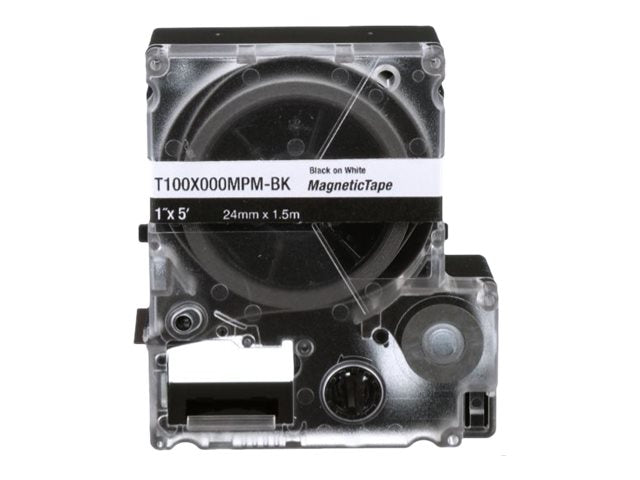Panduit PXE - Magnetic - 13 mil - black on white - Roll (0.95 in x 4.9 ft) 1 cassette(s) continuous tape - for Panduit MP100, T100X000MPM-BK