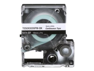 Panduit PXE - Polyester - black on clear - Roll (0.47 in x 29.9 ft) 1 cassette(s) continuous tape - for Panduit MP100, MP300 T050X000YKM-BK