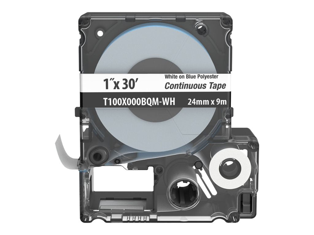 Panduit PXE - Polyester - white on blue - Roll (1 in x 30 ft) 1 roll(s) continuous tape cassette - for Panduit MP100,
