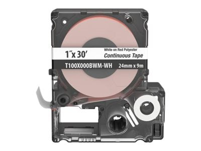 Panduit PXE - Polyester - white on red - Roll (1 in x 30 ft) 1 cassette(s) continuous tape - for Panduit MP100, MP300