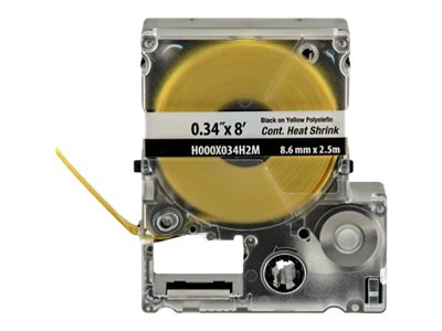 Panduit PXE - Polyolefin - black on yellow - Roll (0.34 in x 7.87 ft) 1 cassette(s) continuous labels - for Panduit MP100, MP300 H000X034H2M