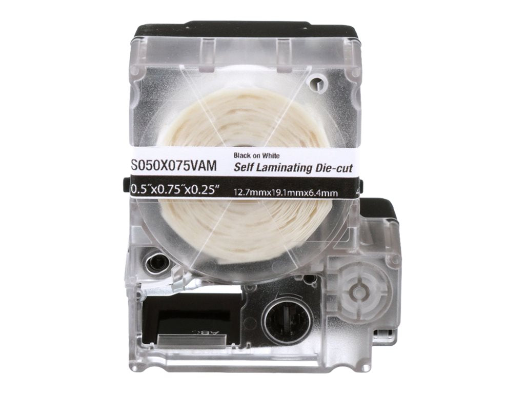 Panduit PXE - Vinyl - acrylic adhesive - 4.25 mil - white, clear - 1 in x 1.25 in 1 cassette(s) (1 roll(s) x 200) die-cut self-laminating S100X125VAM
