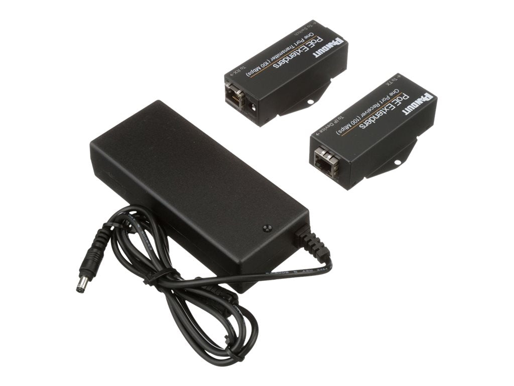 Panduit PoE Extender - Transmitter and receiver - network extender - 100Mb LAN - 10Base-T, 100Base-TX - 1 ports - up to 2000 POEXKIT1-NP