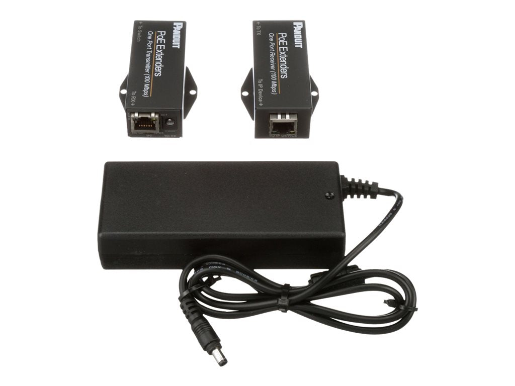 Panduit PoE Extender - Transmitter and receiver - network extender - 100Mb LAN - 10Base-T, 100Base-TX - 1 ports - up to 2000 POEXKIT1-NP