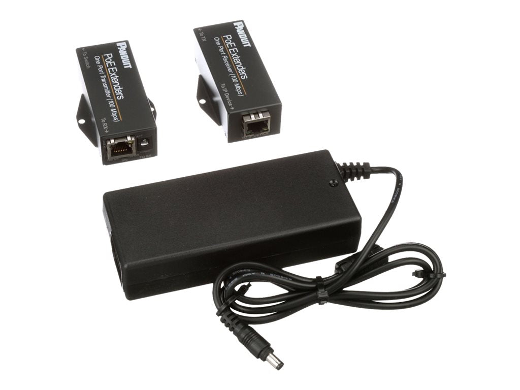 Panduit PoE Extender - Transmitter and receiver - network extender - 100Mb LAN - 10Base-T, 100Base-TX - 1 ports - up to 2000 POEXKIT1-NP
