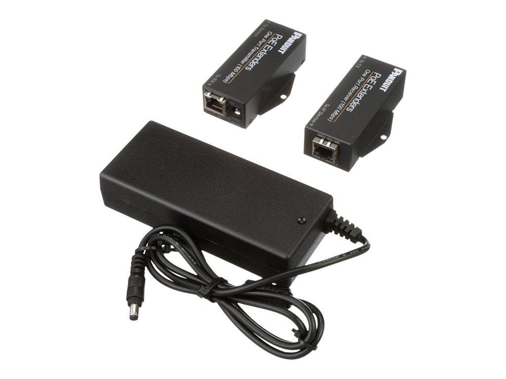 Panduit PoE Extender - Transmitter and receiver - network extender - 100Mb LAN - 10Base-T, 100Base-TX - 1 ports - up to 2000 POEXKIT1-NP
