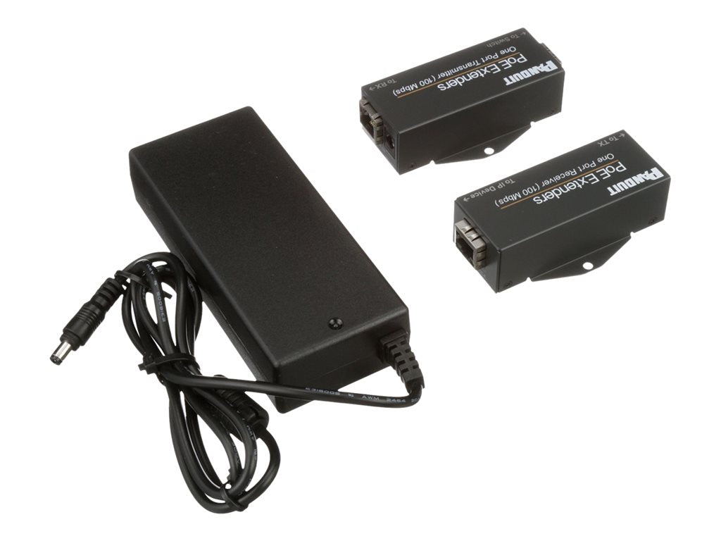 Panduit PoE Extender - Transmitter and receiver - network extender - 100Mb LAN - 10Base-T, 100Base-TX - 1 ports - up to 2000 POEXKIT1-NP
