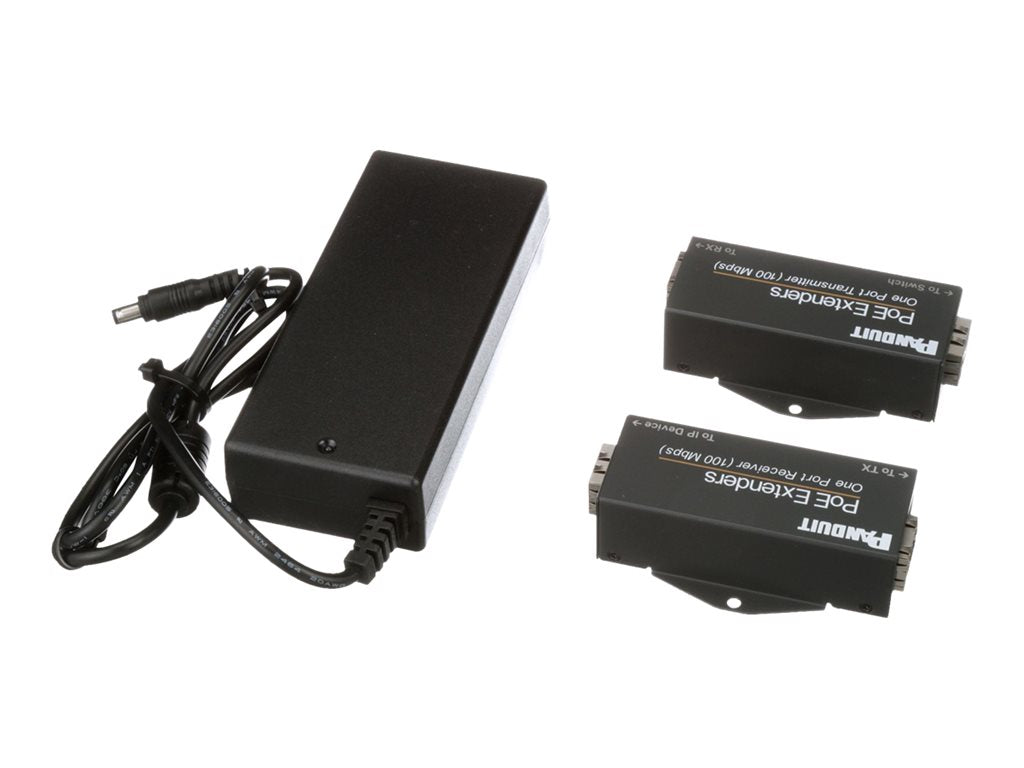 Panduit PoE Extender - Transmitter and receiver - network extender - 100Mb LAN - 10Base-T, 100Base-TX - 1 ports - up to 2000 POEXKIT1-NP