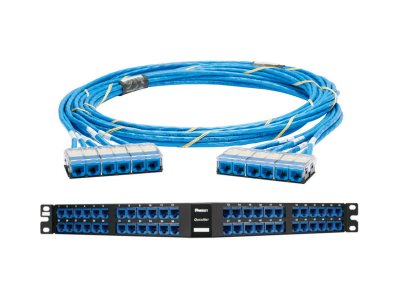 Panduit QuickNet - Network cable - RJ-45 (F) cassette to RJ-45 (F) cassette - 17 ft - UTP - CAT 6 - riser - blue QCRBCCB0001F017