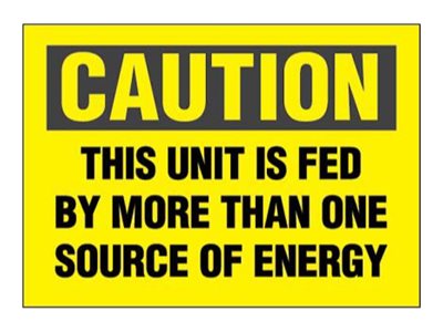 Panduit - Sign - caution / this unit is fed by more than one source of energy - rectangular - 5 in x 3.5 in - self-adhesive - PPS0305C174A
