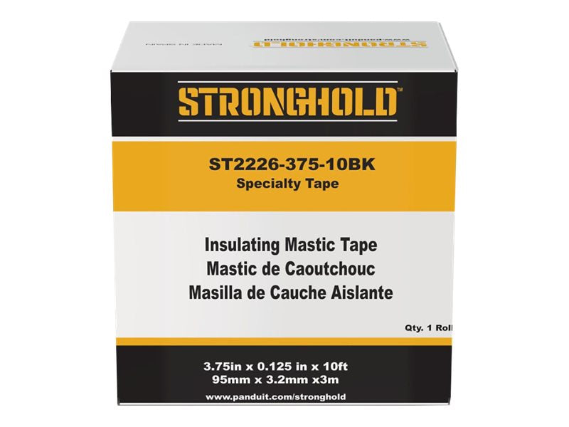 Panduit StrongHold ST2226 Series - Electrical insulation tape - 3.74 in x 10 ft - ethylene propylene rubber (EPR) - black ST2226-375-10BK