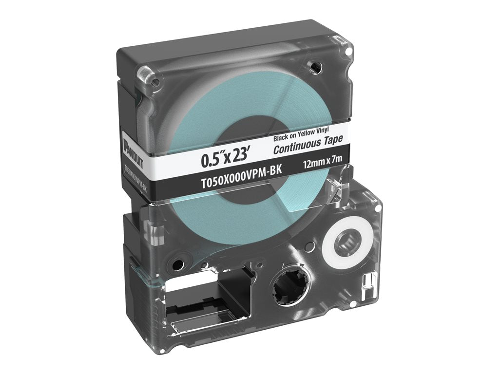 Panduit - Vinyl - black on white - Roll (0.47 in x 23 ft) 1 roll(s) labels T050X000VPM-BK