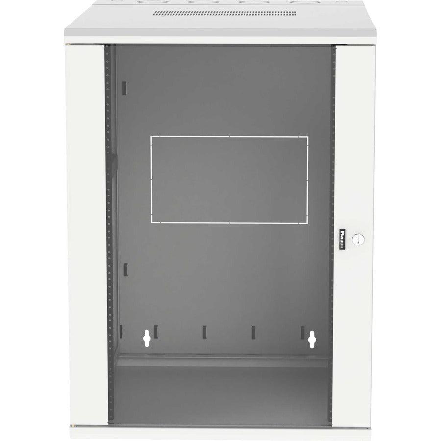 Panduit Wall Mount Cabinet, 18RU, 30" Depth, Windowed Door, White