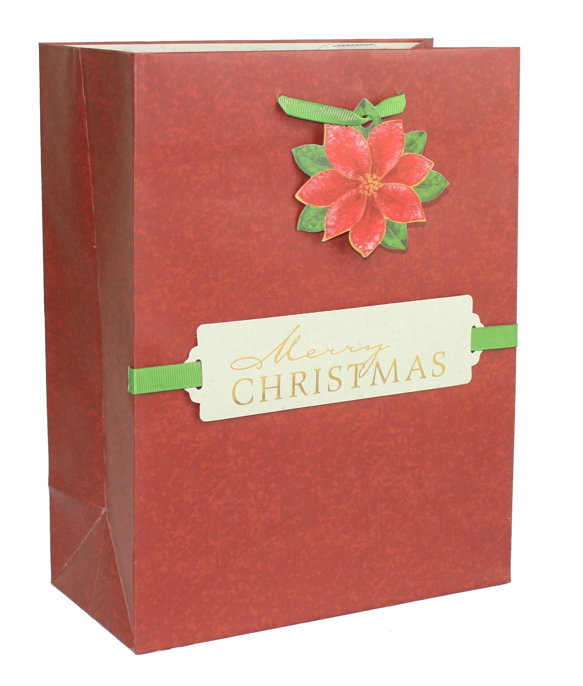 Paper Images Handmade Gift Bag - Poinsettia Medium